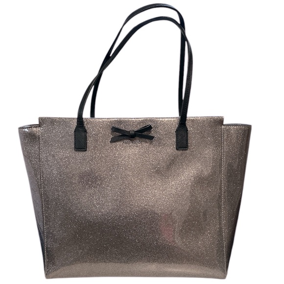 EUC Retail $398 Kate Spade NY Mavis Street Glitter Taden Tote Bag in Anthracite - Picture 3 of 13